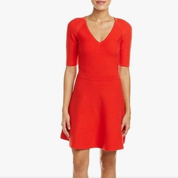 Trina Turk Candence Ottoman Stitch Fit & Flare Sweater Dress - Picture 12 of 13